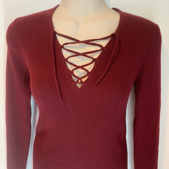 Sandro Paris lace up ribbed sweater - Picture 3 of 7